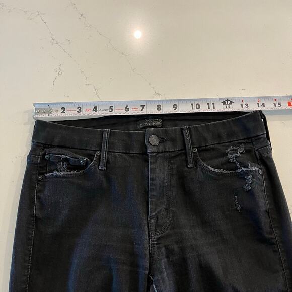 Mother Looker Ankle Fray Black Jeans in‎ Guilty As Sin Size 26 - Picture 11 of 13
